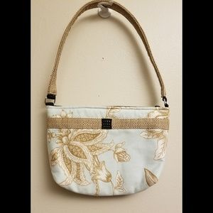 1154 LILL Studio Light Blue Tan & Wht Floral Purse